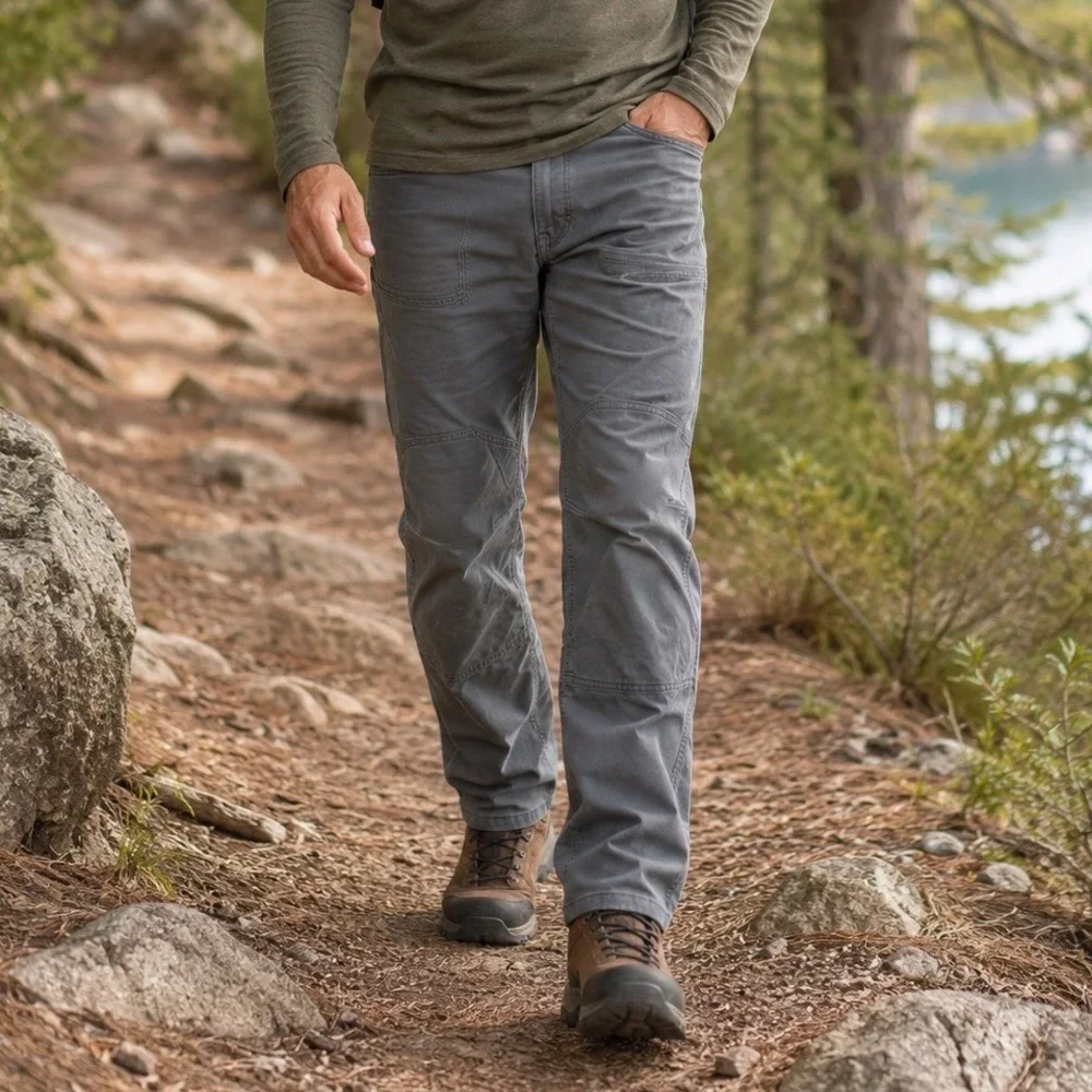 Wrangler ATG All Terrain Gear Mens Grey Canvas Outdoor Pants 38x32